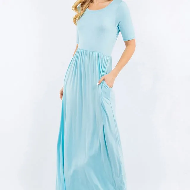 AZURE MAXI DRESS WITH POCKETS -PACK OF 6 -CD43411T