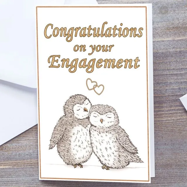 Snuggling Owls - A5 Engagement Cards