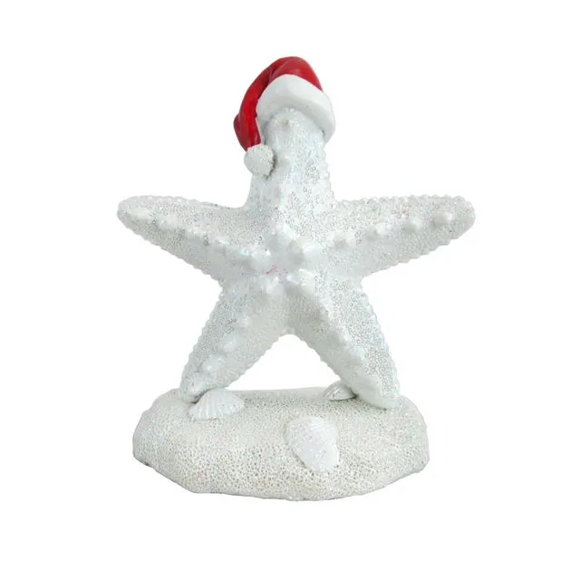 White Starfish with Christmas Hat