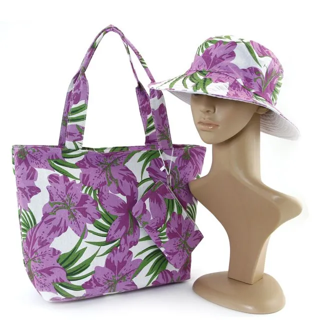 Colorful Matching Tote, Hat and Wallet in Canvas Material