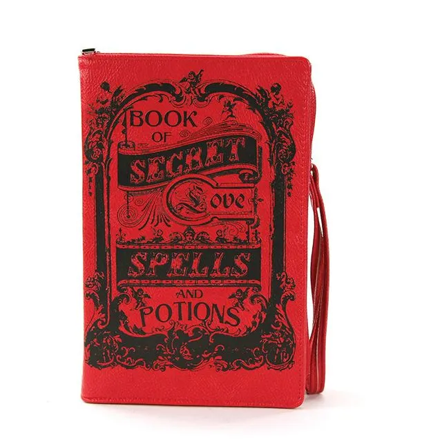 Book of Spells for Love Book Clutch Bag in Vinyl Material
