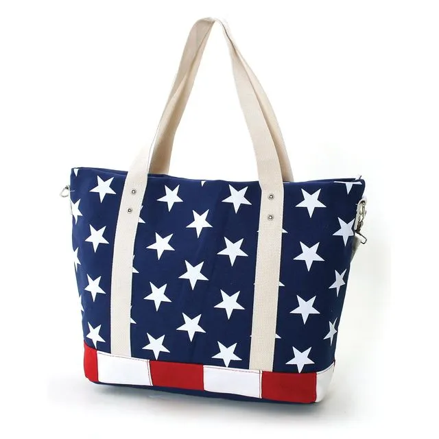 Stars and Stripes USA Flag Canvas Tote Bag