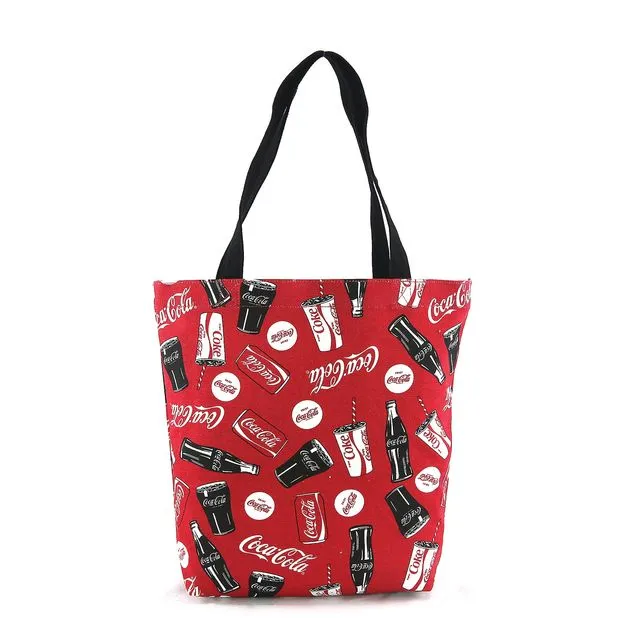 Officially Licensed Coca-Cola Drinks Tote Bag in Canvas Material