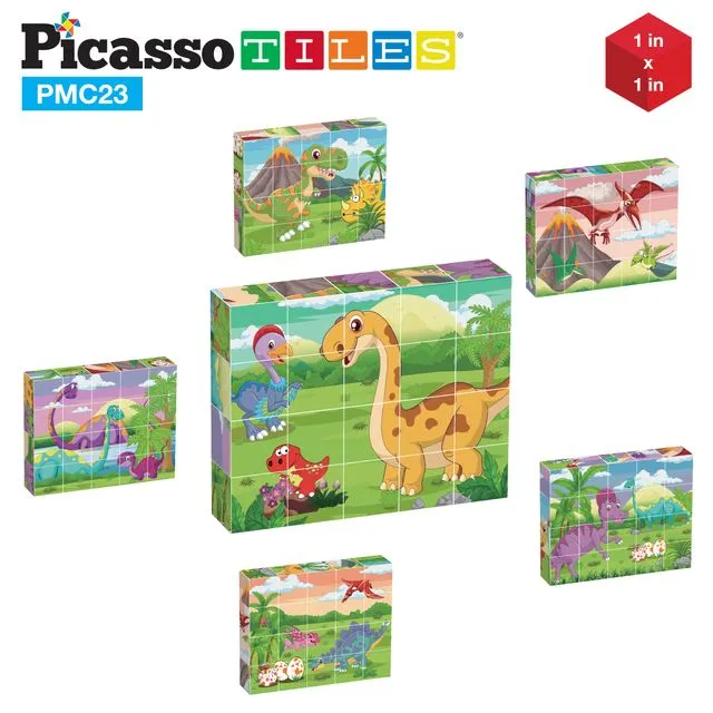 20 Piece Magnetic Cube Puzzle Block Dinosaur PMC23