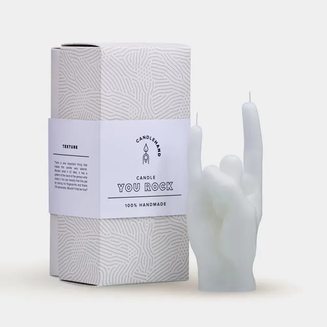 Candle Hand - You Rock - White