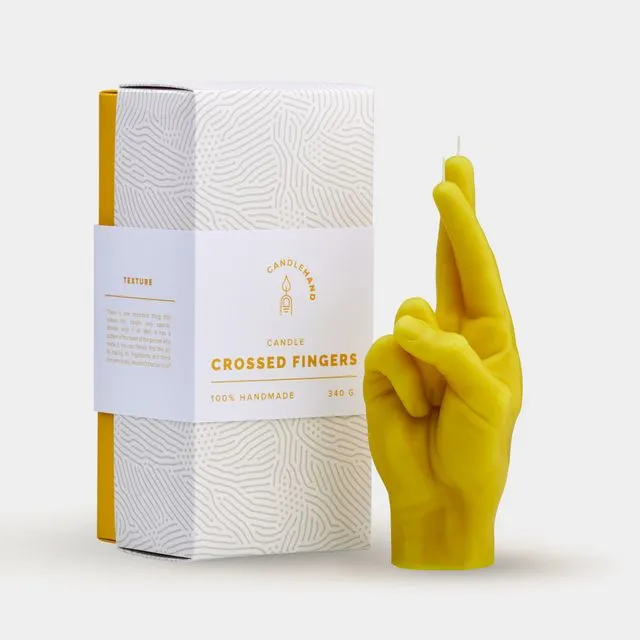 Candle Hand - Crossed Fingers - Yellow