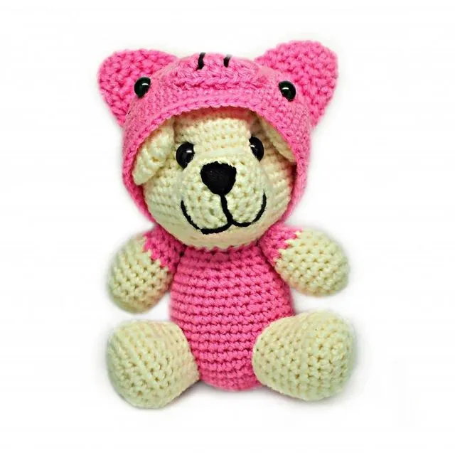 Avery Piggy Crochet Teddy Bear, Handmade Teddy Bears