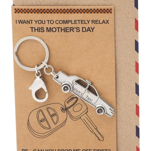 Belinda Car Key Chain, Gifts for Mom, Funny Gifts, Mother's Day Gift with Greeting Card