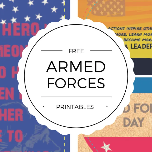 Free Armed Forces Bookmark and Coaster Printables