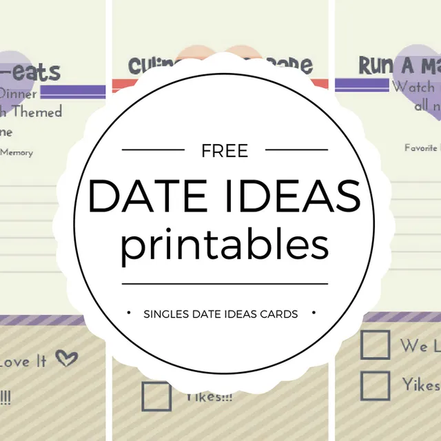 Free Valentine's Date Ideas Cards for Singles