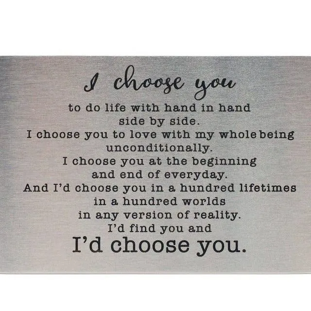 Hadria I Choose You Wallet Card, Inspirational Gifts for Special Someone