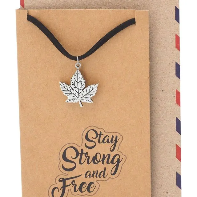 Lyla Maple Leaf Pendant Choker Necklace, Best Friend Jewelry, Gifts for Women