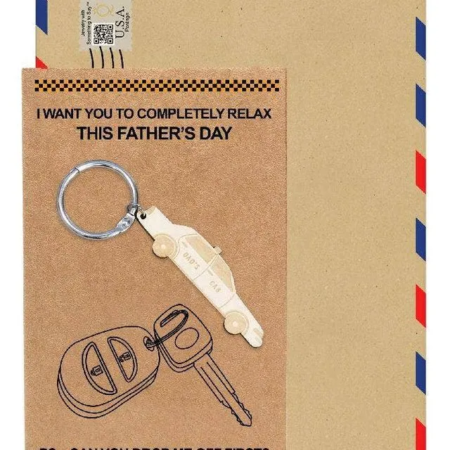 Marcus Car Key Chain, Gifts for Dad, Funny Gifts, Father's Day Gift with Greeting Card
