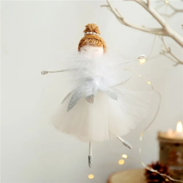 Ballet Girl Plush Angel Tree Pendant Christmas Decoration-2