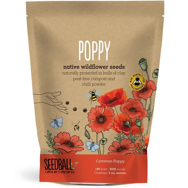 Seedball Wildflower Grab Bags - Poppy