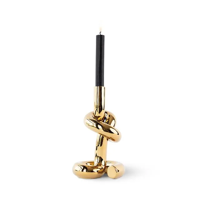 KNOTTED CANDLEHOLDER GOLD