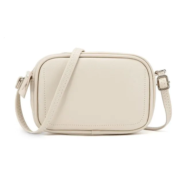 Solid Color Simple Rectangle One Shoulder Bag-CREAMY