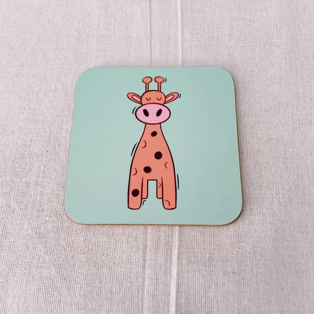 Giraffe hardboard coaster