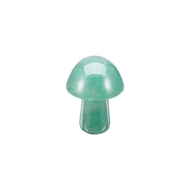 Hand Carved Crystal Mushroom, 2cm, Green Aventurine