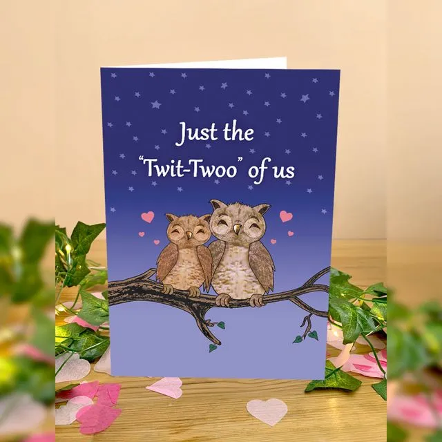Just the Twit-Twoo of Us - Couple's Eco Greetings Card