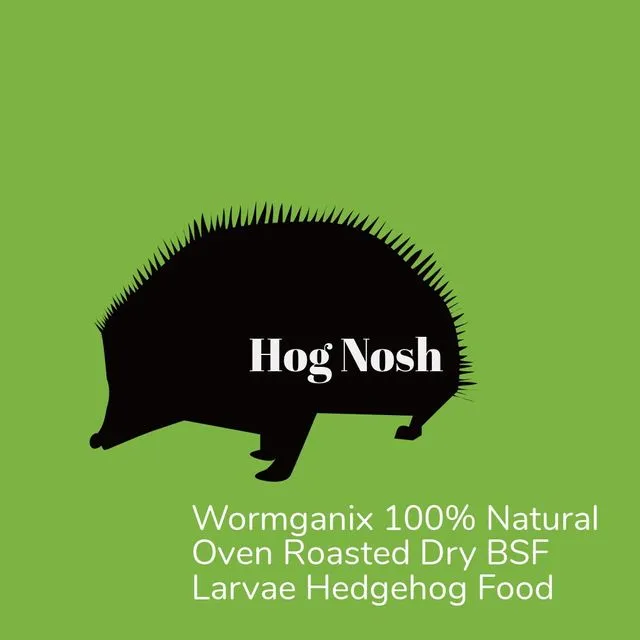 Wormganix Hog Nosh 100% Natural Dry Hedgehog Food Oven Roasted BSF larvae Tasty Treats 1 Litre Pouch