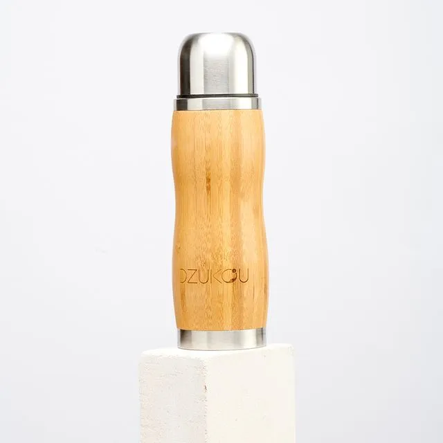 Mount Sobo – Bamboo and Steel Thermos Bottle