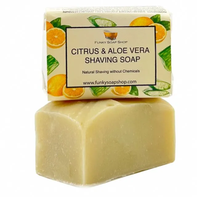 Citrus & Aloe Vera Shaving Soap, Natural & Handmade, Approx 120g
