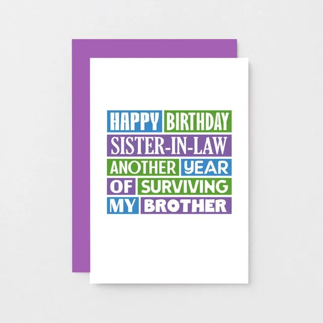 Sister-In-Law Birthday Card | SE0182A6
