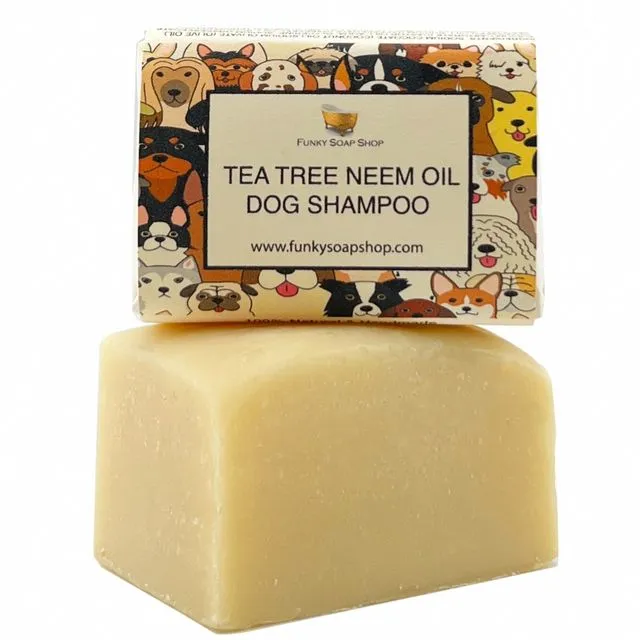 Tea Tree And Neem Oil Dog Shampoo, 100% Natural & Handmade, 1 Bar of 65g