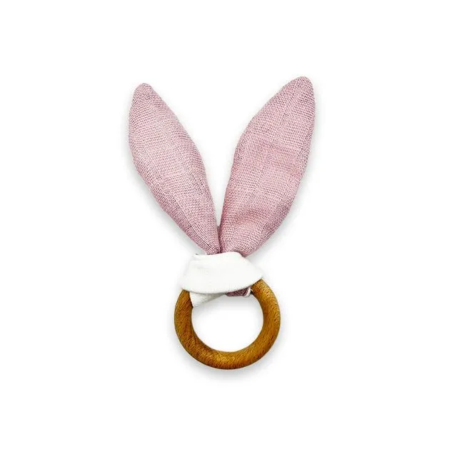 Organic Cotton Teething Ring - Pink