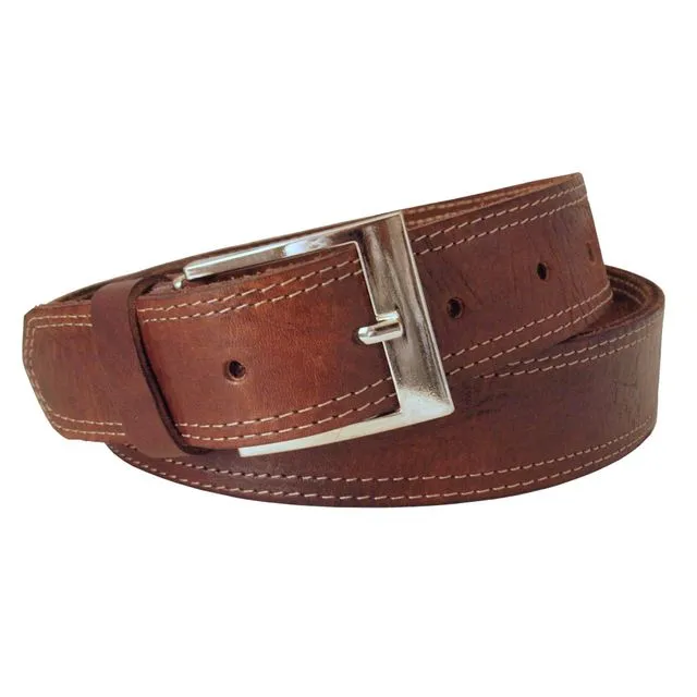 Men's Wide Brown Leather Belt Pack of 3