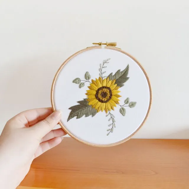 6" Sunflower Embroidery Kit