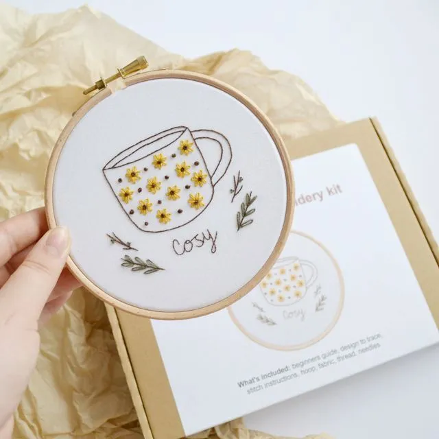 5" Cosy Teacup Embroidery Kit
