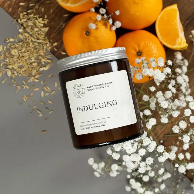 Tangerine &amp; Clary Sage Natural Candle – Indulging