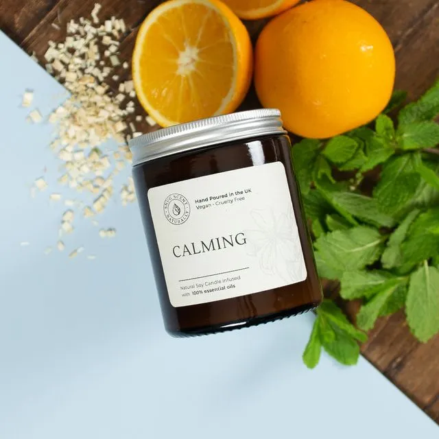 Lemongrass &amp; Basil Natural Candle – Calming