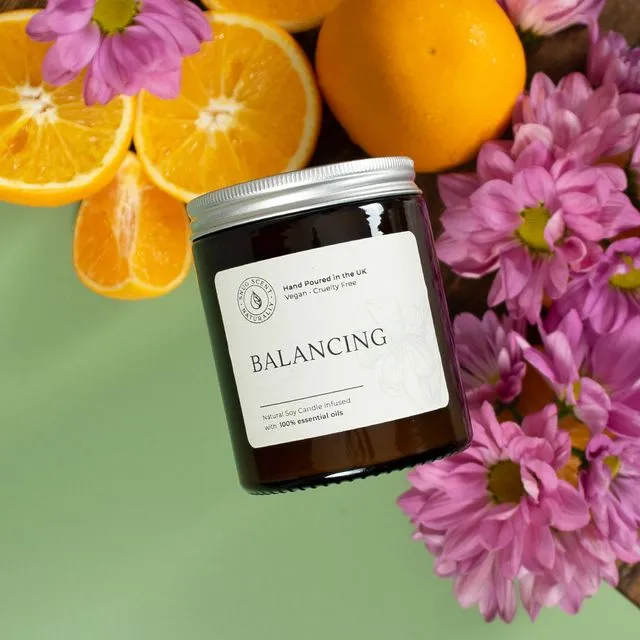 Mandarin &amp; Geranium Natural Candle – Balancing