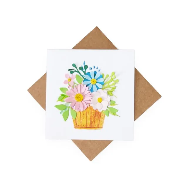 3D Floral Card, Anniversary Card, All Occasion Blank Card