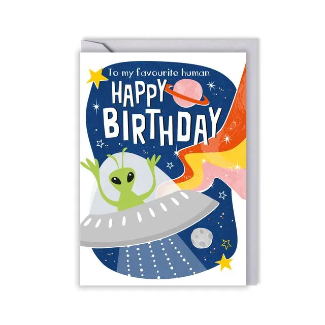 Space birthday card / kids birthday card / to my favourite human
