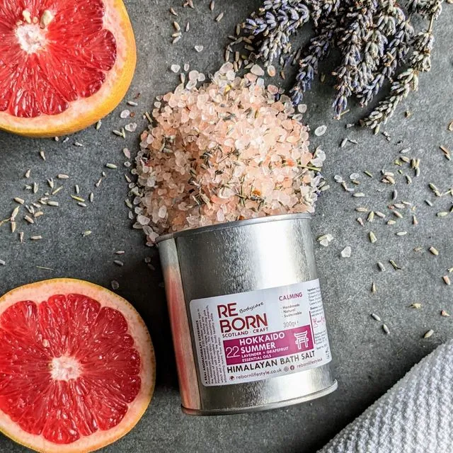REBORN Lavender & Grapefruit Pink Himalayan Bath Salt (Tin)