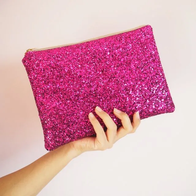 Fuchsia Glitter Evening Bag