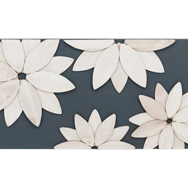 Wood Layered Flower Wall Art,Wood Carved Floral Wall Plaque