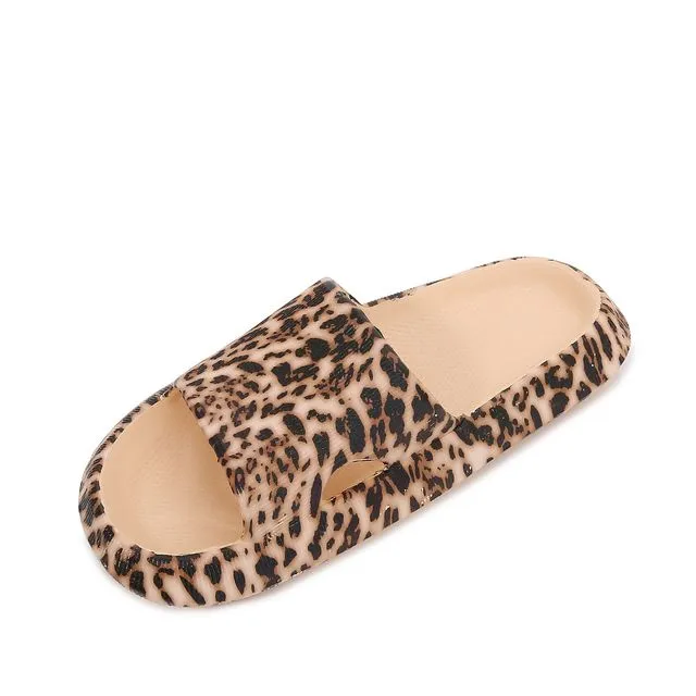 Leopard Open Toe Rubber Slippers