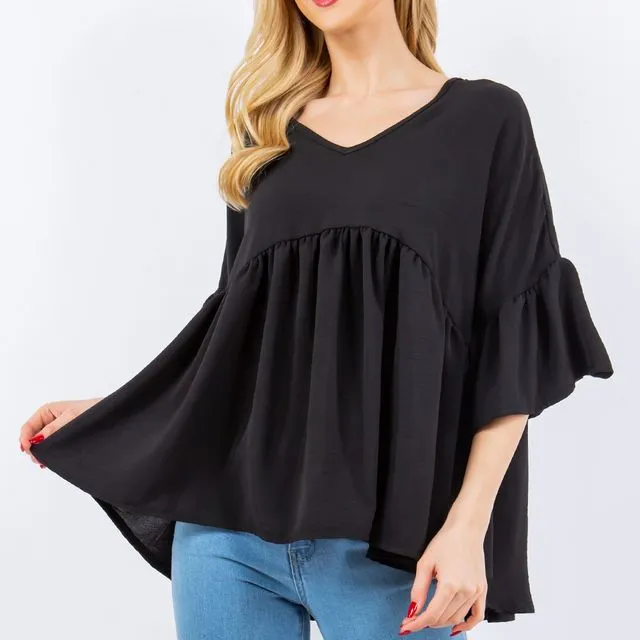 Flowy modest empire V-neck top -pack of 6 -CT43744A