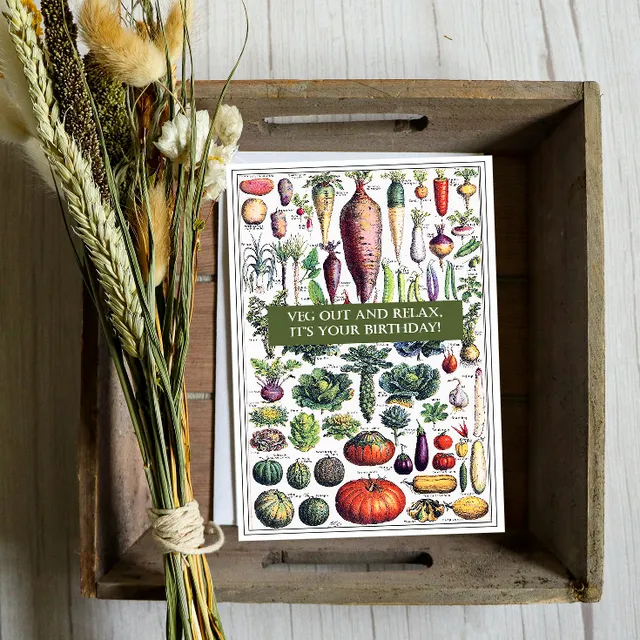 Vintage Veg Birthday Card - Gift Of Carrot seeds