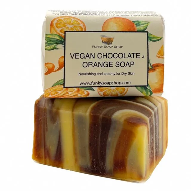 Vegan Chocolate & Orange Soap, Natural & Handmade, Approx 65g