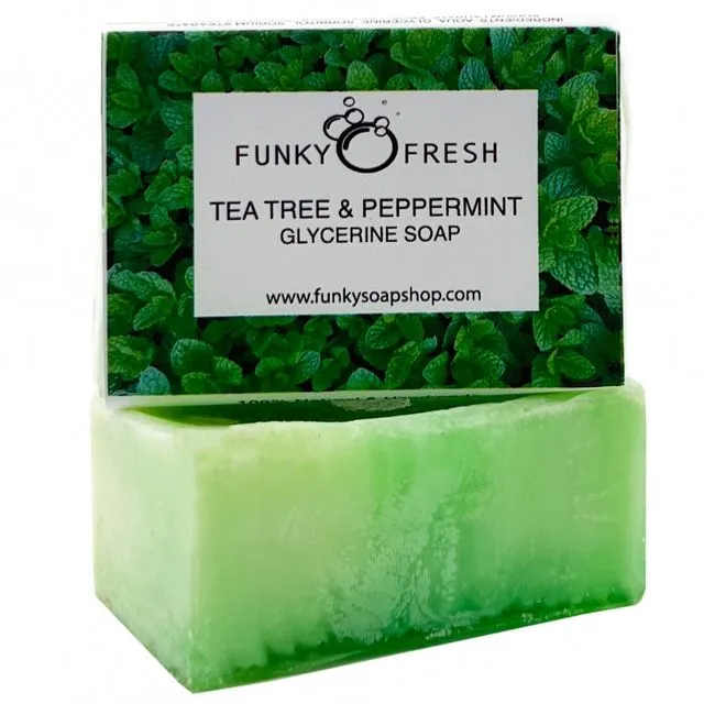 Tea Tree And Peppermint Glycerine Soap, 100% Natural & Handmade, 95g