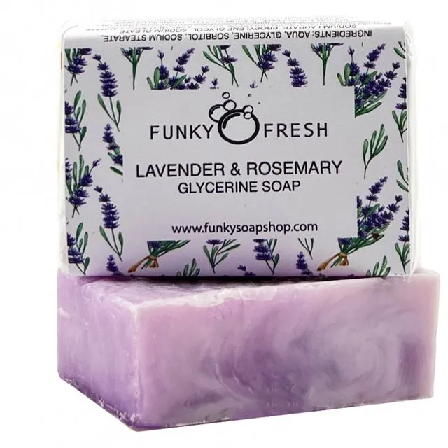 Lavender And Rosemary Glycerine Soap, 100% Natural & Handmade, 95g