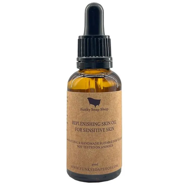 Replenishing Face Oil For Sensitive Skin, 100% Pure Rosehip & Argan Oil, 30ml