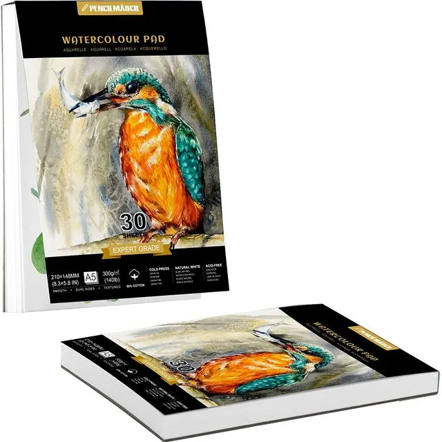 A5 Pencilmarch Artist Watercolour Paper - 300gsm - 30 Pages - Pack of 2