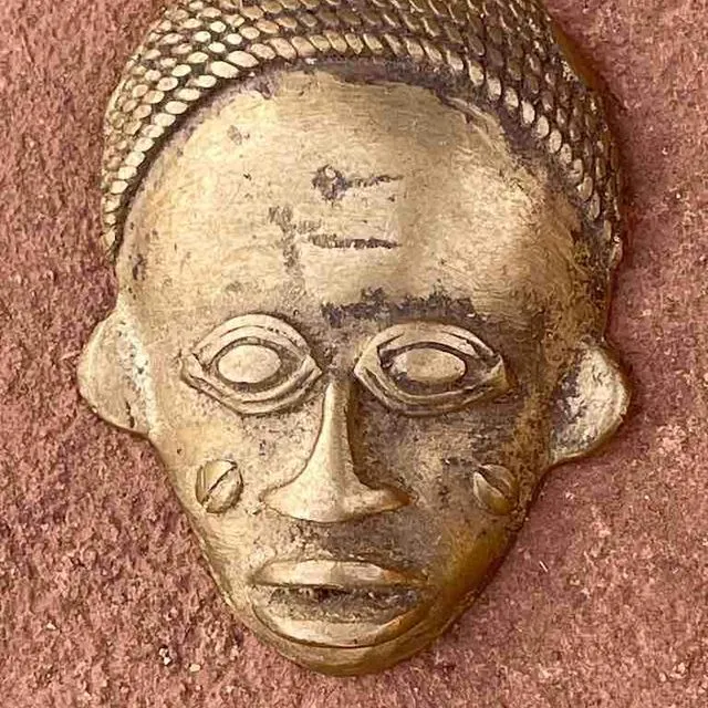 Contemporary African Brass Mask - Ivory Coast